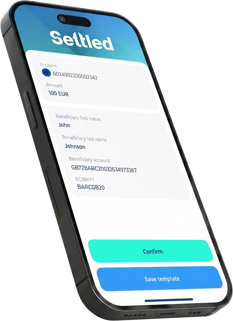 Confirm a payment in the Settled app
